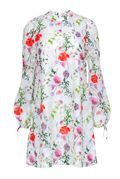 Current Boutique-Ted Baker - White w/ Multi Color Floral Long Sleeve Dress Sz 6