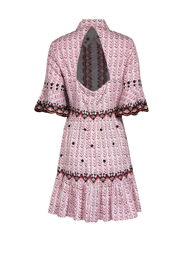 Current Boutique-Temperley London - Washed Mauve, Magenta, & White Print Dress w/ Embroidery Sz 8