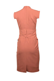 Current Boutique-The Fold - Mauve Pink Stretch Crepe Wrapped Waist Dress Sz 4