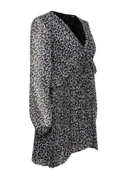 Current Boutique-The Kooples - Black & Cream Print Pleated Dress Sz S