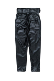 Current Boutique-The Kooples - Black Faux Leather Belted Pants Sz S