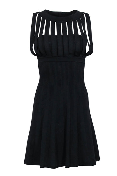 Current Boutique-The Kooples - Black Knit Sleeveless Slit Bust Detail Dress Sz XS
