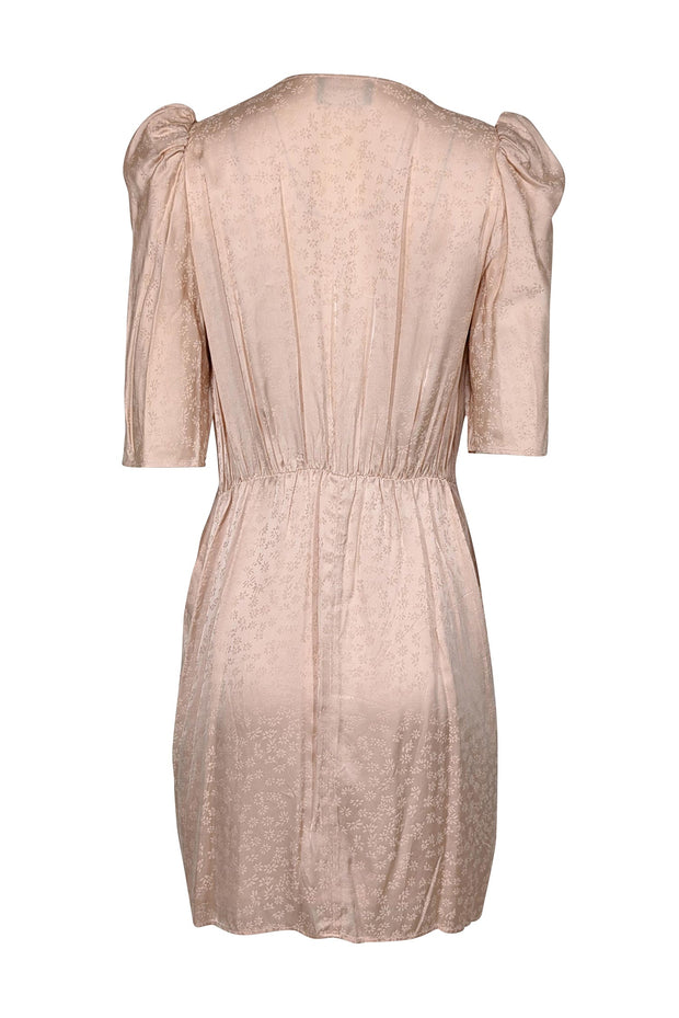 Current Boutique-The Kooples - Blush Pink Floral Satin Jacquard Dress Sz 10