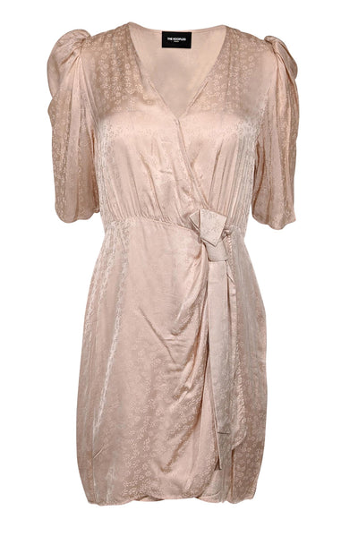 Current Boutique-The Kooples - Blush Pink Floral Satin Jacquard Dress Sz 10