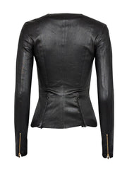 Current Boutique-The Row - Black Lambskin Leather "Anasta" Zipper Jacket Sz 0