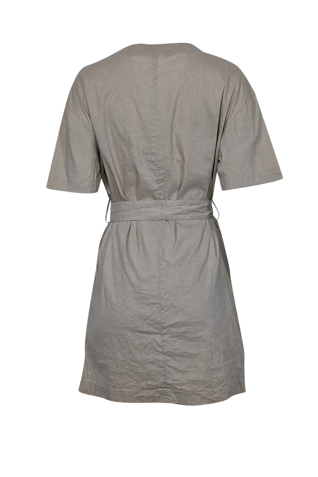 Current Boutique-Theory - Beige Linen Blend Belted Shift Dress Sz 4