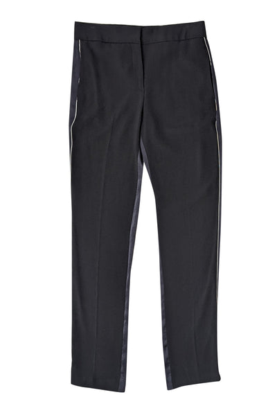 Current Boutique-Theory - Black Crepe & Satin Tailored Trousers Sz 2