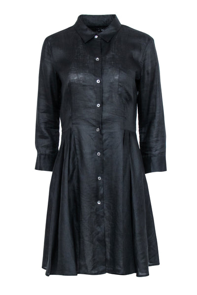 Current Boutique-Theory - Black Long Sleeve Shirt Dress Sz 8