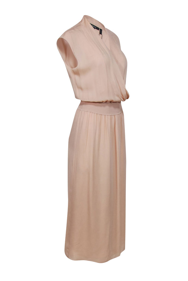 Current Boutique-Theory - Blush Pink Silk Combo Maxi Dress Sz S
