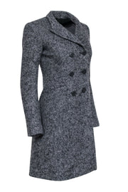 Current Boutique-Theory - Dark Grey Double Breasted Tweed Coat Sz P