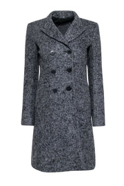 Current Boutique-Theory - Dark Grey Double Breasted Tweed Coat Sz P