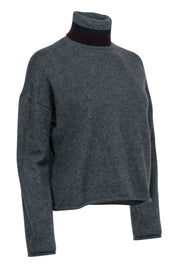 Current Boutique-Theory - Dark Grey Turtleneck w/ Maroon Contrast Sz P