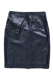 Current Boutique-Theory - Dark Navy Textured Lamb Leather Skirt Sz 00