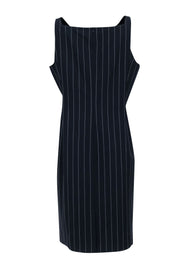 Current Boutique-Theory - Dark Navy & White Pinstriped Wool Blend Dress Sz 16