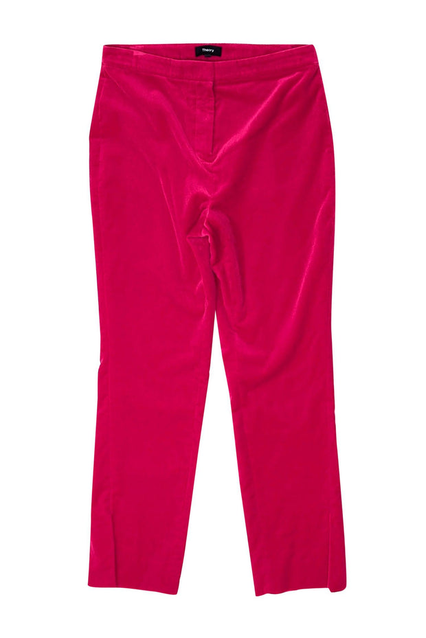 Current Boutique-Theory - Hot Pink Velvet Side Slit Pants Sz 4