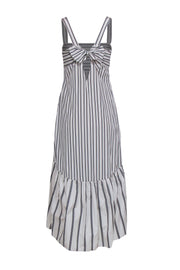 Current Boutique-Theory - Ivory & Black Stripe Sleeveless Maxi Dress Sz M