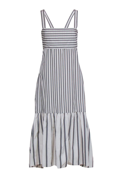 Current Boutique-Theory - Ivory & Black Stripe Sleeveless Maxi Dress Sz M