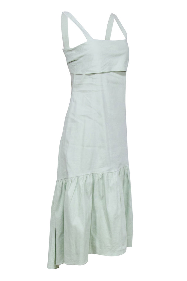Current Boutique-Theory - Light Green Linen Blend Sleeveless Dress Sz P