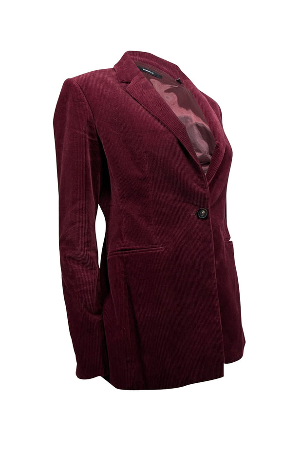 Current Boutique-Theory - Maroon Corduroy One Button Jacket Sz 6