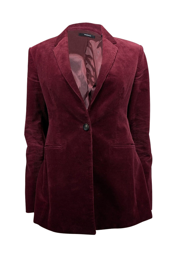 Current Boutique-Theory - Maroon Corduroy One Button Jacket Sz 6