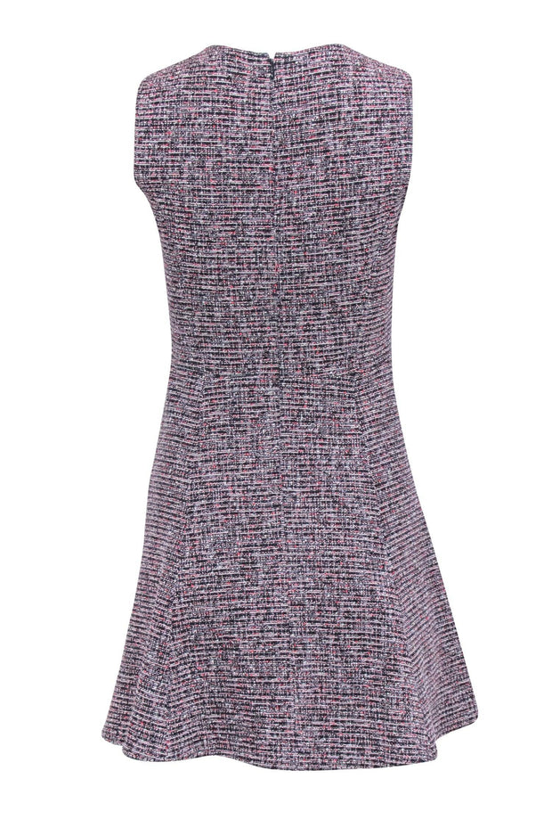 Current Boutique-Theory - Navy & Red Fit & Flare Sleeveless Tweed Dress Sz 2