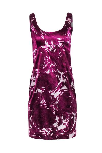 Current Boutique-Theory - Purple & White Swirl Print Sleeveless Cocktail Dress Sz 4