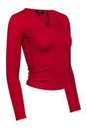 Current Boutique-Theory - Red Wool Blend V-neck Sweater Sz XS