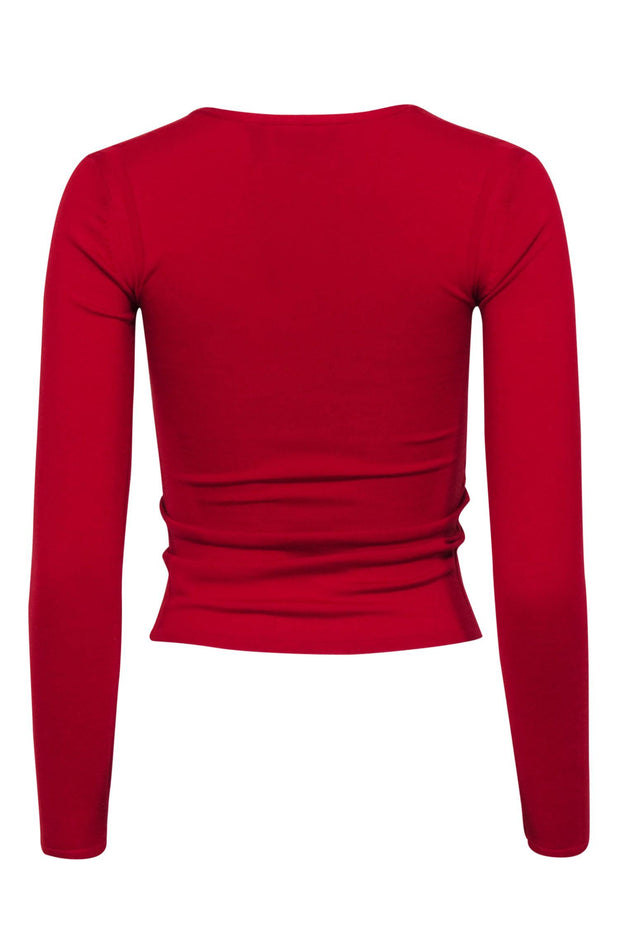 Current Boutique-Theory - Red Wool Blend V-neck Sweater Sz XS