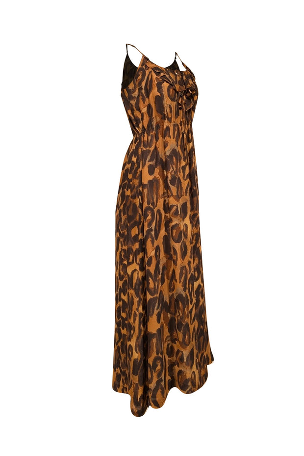 Current Boutique-Theory - Tan, Black, & Brown Cheetah Print Sleeveless Midi Dress Sz P