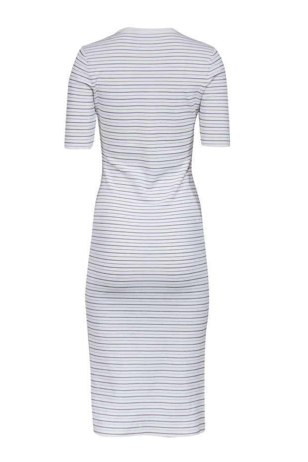 Current Boutique-Theory - White & Black Stripe Knit Dress Sz S