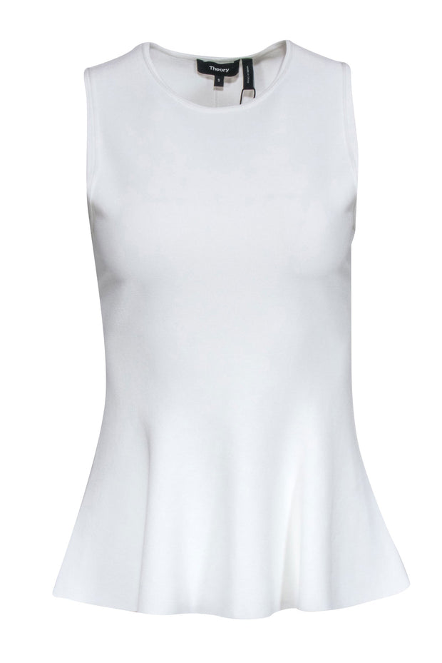 White sleeveless cheap peplum top