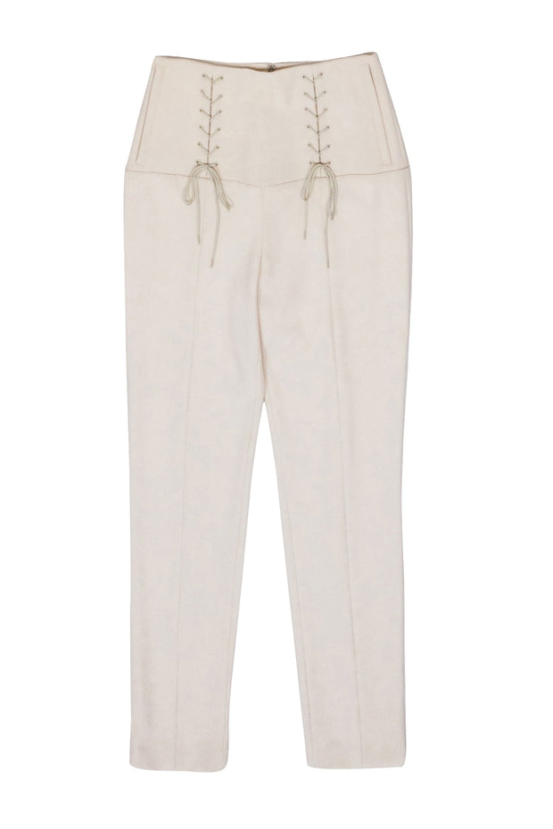 Current Boutique-Tibi - Beige Skinny Pants w/Lace Up Pants Sz 2