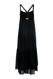 Current Boutique-Tibi - Black Sleeveless Maxi Dress w/ Tan Strap Detail Sz 6