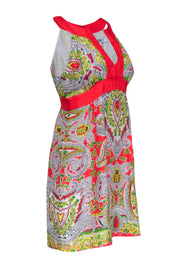 Current Boutique-Tibi - Red, Ivory, Yellow, & Green Floral Print Sleeveless Dress Sz 4