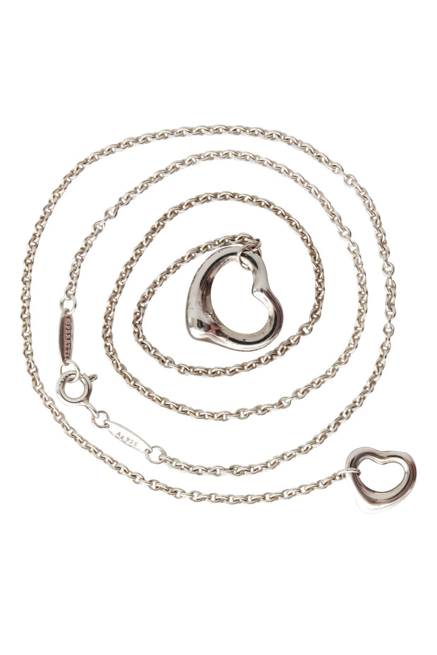 Current Boutique-Tiffany & Co - Sterling Silver Elsa Peretti Open Heart Lariat Necklace