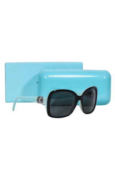 Current Boutique-Tiffany & Co. - Black & Robin Egg Blue Square Sunglasses