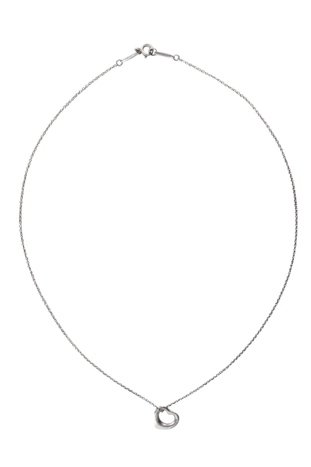 Current Boutique-Tiffany & Co. - Elsa Peretti Silver Mini Open Heart Necklace