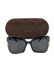 Current Boutique-Tom Ford - Black & Gold "Jacquetta" Sunglasses