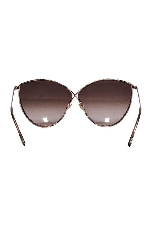 Current Boutique-Tom Ford - Brown Lens w/ Gold Thin Frame Sunglasses