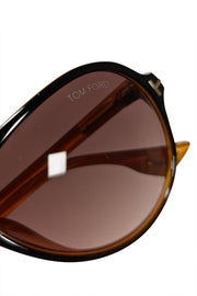 Current Boutique-Tom Ford - Brown & Orange Aviator Sunglasses