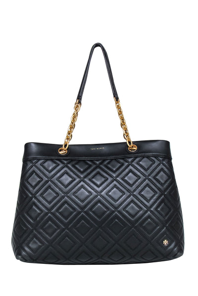 Current Boutique-Tory Burch - Black Diamond Quilted Leather Handbag