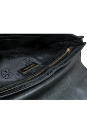 Current Boutique-Tory Burch - Black Leather Long Clutch