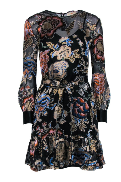 Current Boutique-Tory Burch - Black & Multi-Color Floral Shift Dress Sz 2