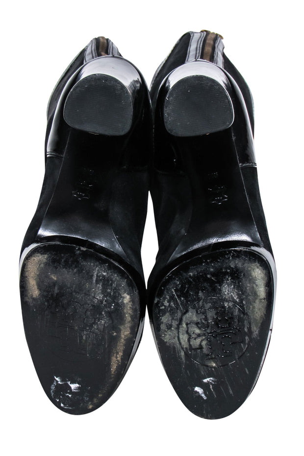 Current Boutique-Tory Burch - Black Suede Tall Platform Heel Boots Sz 9