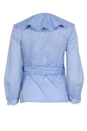 Current Boutique-Tory Burch - Blue Wrap Tie Cotton Top Sz 0
