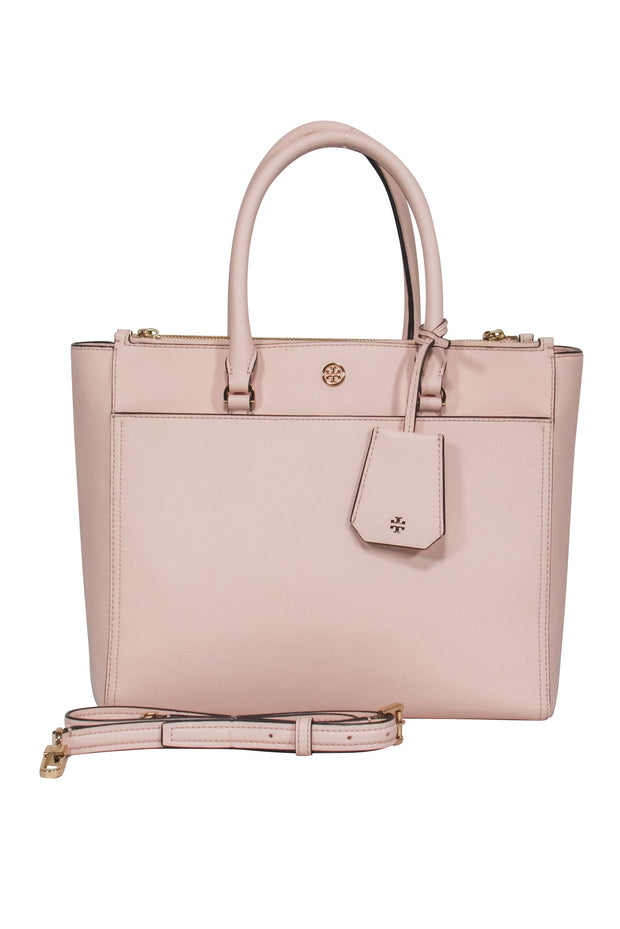 Tory Burch, Bags, Tory Burch Pink Saffiano Leather Tote Bag