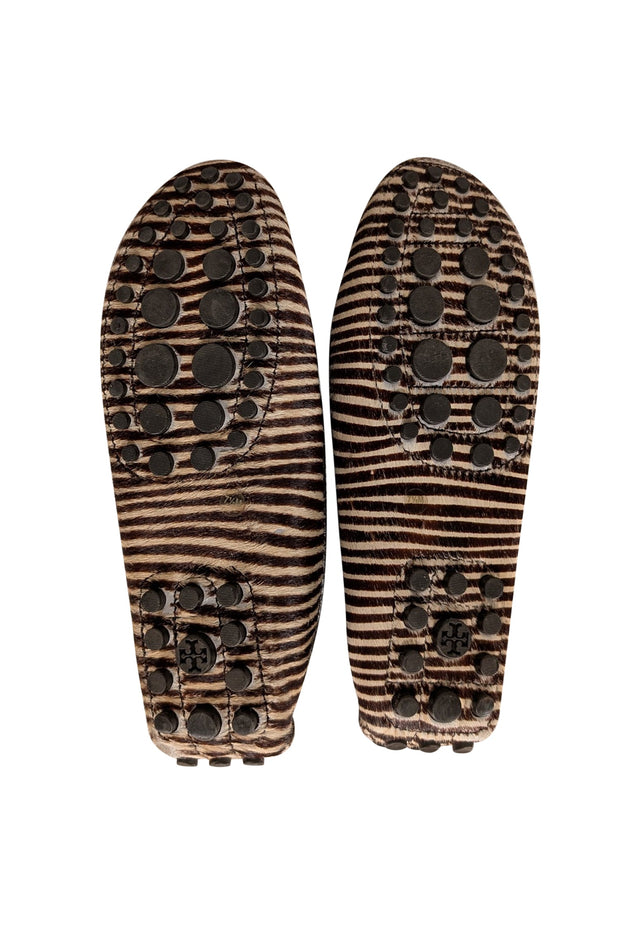 Current Boutique-Tory Burch - Brown & Cream Animal Print Loafers Sz 7.5