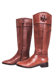 Current Boutique-Tory Burch - Chestnut Brown Leather Riding Boots Sz 8