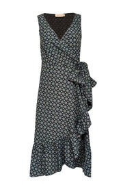 Current Boutique-Tory Burch - Green, Black, & Red Medallion Print Wrap Dress Sz 4