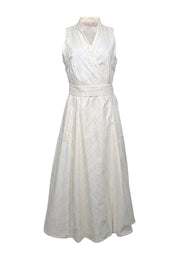 Current Boutique-Tory Burch - Ivory Cotton Logo Lace Wrap Dress Sz 10